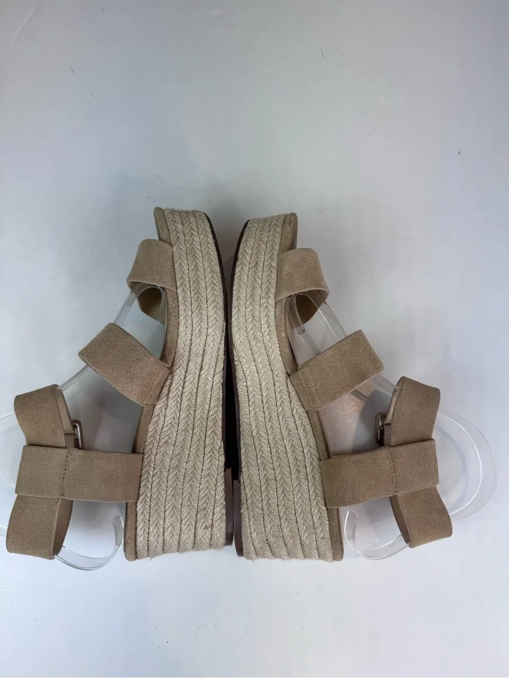Sole Society Anisa Suede Wedge Espadrille Sandals ankle Size 8